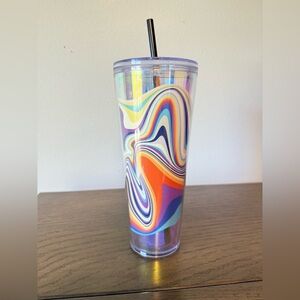 Starbucks Colorful Swirl Tall Tumbler with Straw